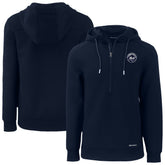 New York Mets Cutter & Buck Roam Eco Recycled Tri-Blend Half-Zip Hoodie - MLB Hoodies