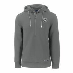 New York Mets Cutter & Buck Roam Eco Recycled Tri-Blend Half-Zip Hoodie - MLB Hoodies