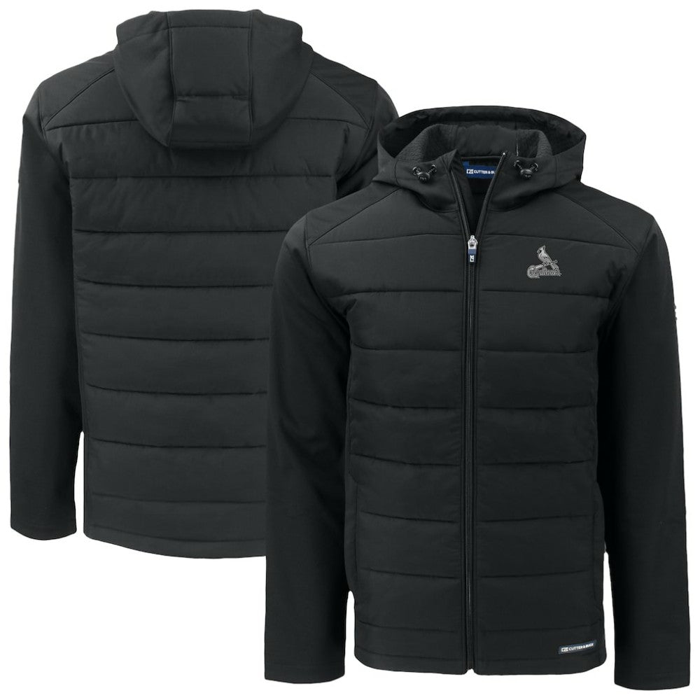 St. Louis Cardinals Cutter & Buck Evoke Hybrid Eco Softshell Recycled Full-Zip Hoodie Jacket - MLB Jackets
