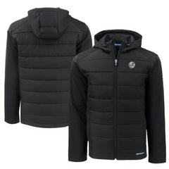 New York Yankees Cutter & Buck Big & Tall Evoke Hybrid Eco Softshell Recycled Full-Zip Hooded PrimaLoft Jacket - MLB Jackets