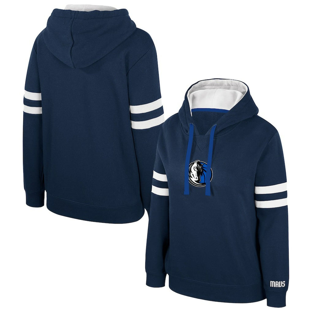 Navy Dallas Mavericks Stadium Essentials Women's Road Game Pullover Hoodie sale | NBA