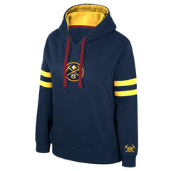 Navy Denver Nuggets Stadium Essentials Women's Road Game Pullover Hoodie sale | NBA