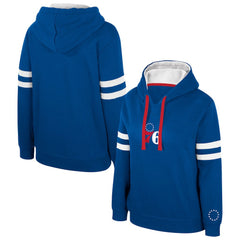 Royal Philadelphia 76ers Stadium Essentials Women's Road Game Pullover Hoodie | NBA
