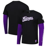 Black Sacramento Kings Stadium Essentials Unisex Spectator 2fer Long Sleeve T-Shirt | NBA