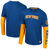 Royal New York Knicks Stadium Essentials Unisex Spectator 2fer Long Sleeve T-Shirt | NBA