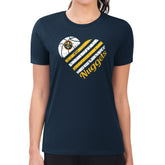 Navy Denver Nuggets G-III 4Her by Carl Banks Women's Super-Slim Fit Lightweight Heart Team T-Shirt sale | NBA