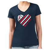 Boston Red Sox G-III 4Her by Carl Banks Women's Super-Slim Fit Lightweight Heart V-Neck T-Shirt - MLB T-shirts
