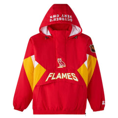 Calgary Flames OVO x Starter Half-Zip Hooded Jacket - NHL Jackets