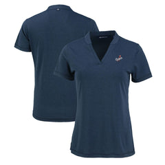 Los Angeles Dodgers Cutter & Buck Women's Forge Stretch Blade DryTec V-Neck Polo - MLB