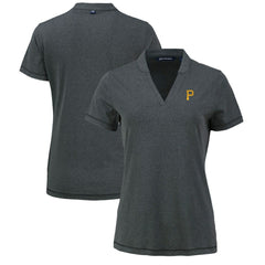 Pittsburgh Pirates Cutter & Buck Women's Forge Stretch Blade DryTec V-Neck Polo - MLB