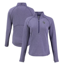 Colorado Rockies Cutter & Buck Women's Peshastin Eco Fleece Recycled Raglan Half-Zip Top - MLB Tops