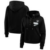 Las Vegas Raiders WEAR by Erin Andrews Women's Plus Size Waffle Hoodie Pullover Top | NFL Discount