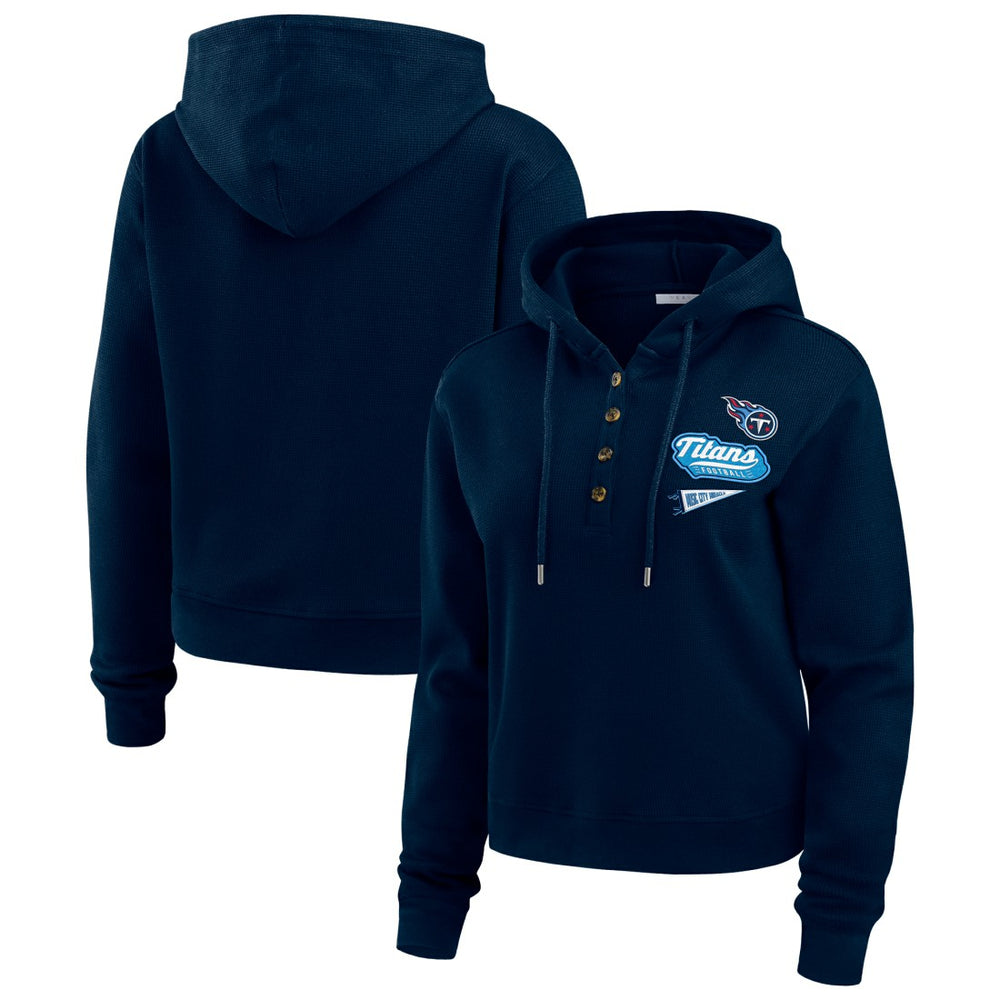 Tennessee Titans WEAR by Erin Andrews Women's Plus Size Waffle Hoodie Pullover Top | NFL New