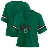 New York Jets WEAR by Erin Andrews Women's Plus Size Color Block Boxy T-Shirt | NFL Near me