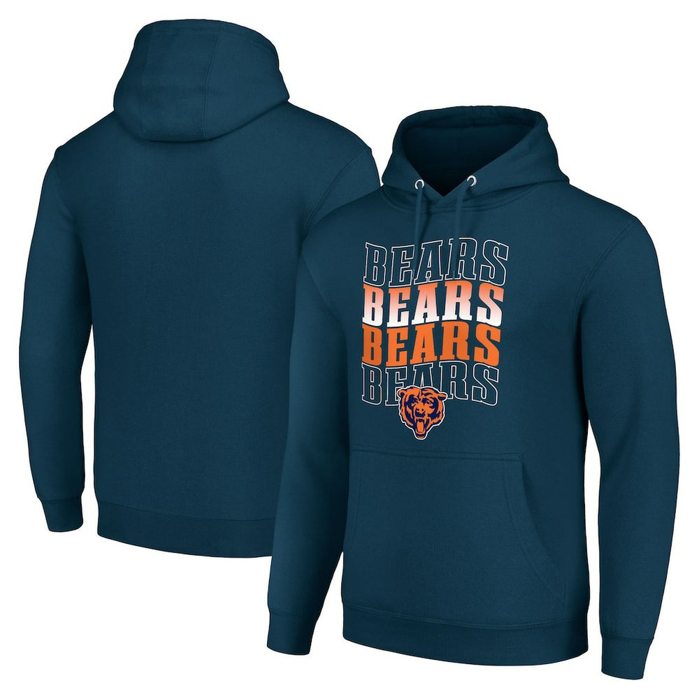 Chicago Bears Starter Four Team Name Logo Fleece Pullover Hoodie | NFL US