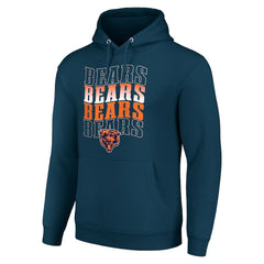 Chicago Bears Starter Four Team Name Logo Fleece Pullover Hoodie | NFL US