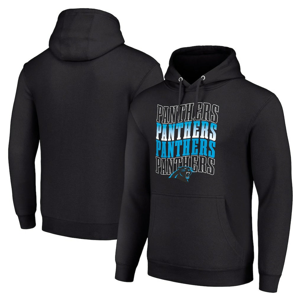 Carolina Panthers Starter Four Team Name Logo Fleece Pullover Hoodie | NFL New