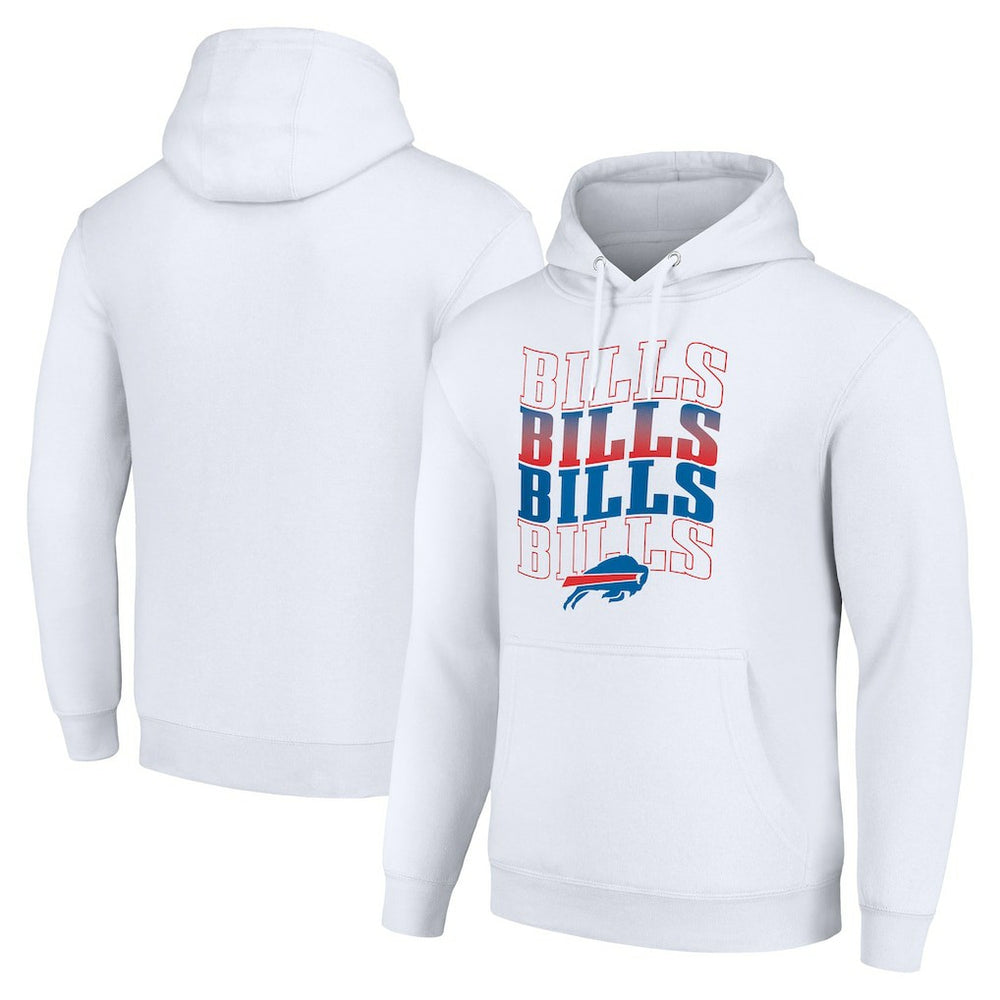 Buffalo Bills Starter Four Team Name Logo Fleece Pullover Hoodie | NFL Discount