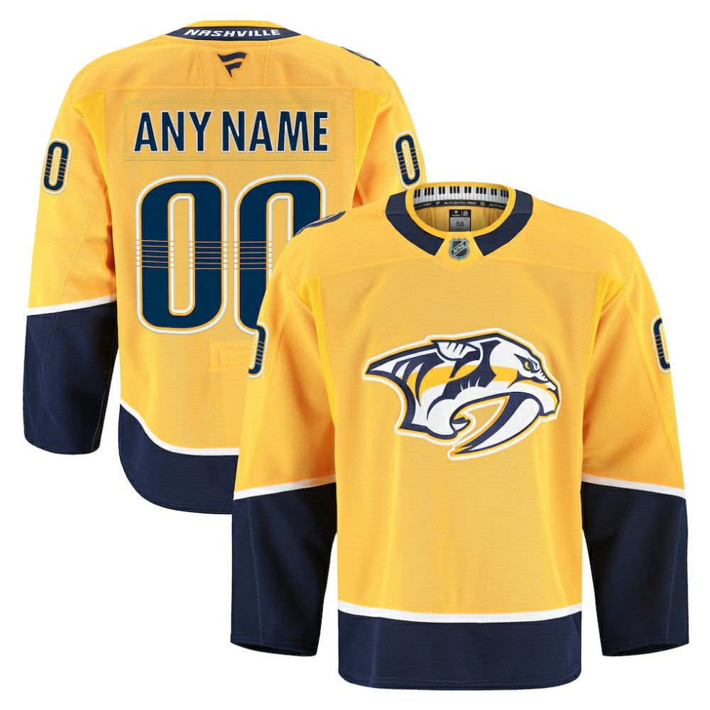 Nashville Predators Fanatics Home Authentic Pro Custom Jersey - NHL Jerseys