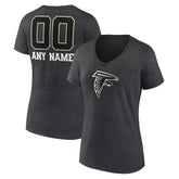 Atlanta Falcons Women's Personalized Name & Number Monochrome V-Neck Long Sleeve T-Shirt | NFL Outlet