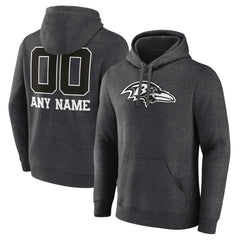 Baltimore Ravens Personalized Name & Number Monochrome Pullover Hoodie | NFL US