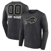 Buffalo Bills Personalized Name & Number Monochrome Long Sleeve T-Shirt | NFL Discount