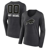 Buffalo Bills Women's Personalized Name & Number Monochrome V-neck T-Shirt | NFL US