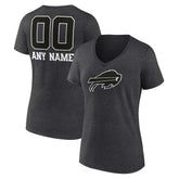 Buffalo Bills Women's Personalized Name & Number Monochrome V-Neck Long Sleeve T-Shirt | NFL Hot