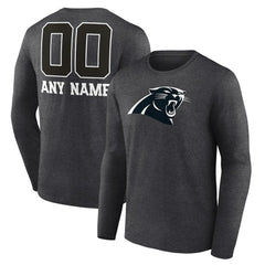 Carolina Panthers Personalized Name & Number Monochrome Long Sleeve T-Shirt | NFL Near me