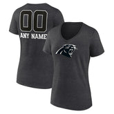 Carolina Panthers Women's Personalized Name & Number Monochrome V-Neck Long Sleeve T-Shirt | NFL New