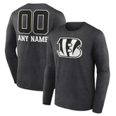 Cincinnati Bengals Personalized Name & Number Monochrome Long Sleeve T-Shirt | NFL New