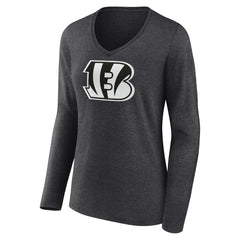 Cincinnati Bengals Women's Personalized Name & Number Monochrome V-neck T-Shirt | NFL On sale