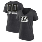Cincinnati Bengals Women's Personalized Name & Number Monochrome V-Neck Long Sleeve T-Shirt | NFL On sale