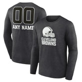 Cleveland Browns Personalized Name & Number Monochrome Long Sleeve T-Shirt | NFL New