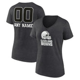 Cleveland Browns Women's Personalized Name & Number Monochrome V-Neck Long Sleeve T-Shirt | NFL Near me