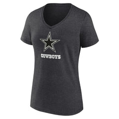 Dallas Cowboys Women's Personalized Name & Number Monochrome V-Neck Long Sleeve T-Shirt | NFL New