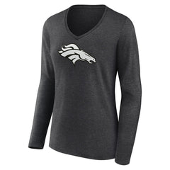 Denver Broncos Women's Personalized Name & Number Monochrome V-neck T-Shirt | NFL US