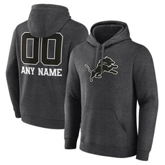 Detroit Lions Personalized Name & Number Monochrome Pullover Hoodie | NFL On sale