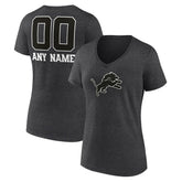 Detroit Lions Women's Personalized Name & Number Monochrome V-Neck Long Sleeve T-Shirt | NFL Online