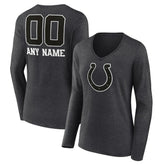 Indianapolis Colts Women's Personalized Name & Number Monochrome V-neck T-Shirt | NFL Hot