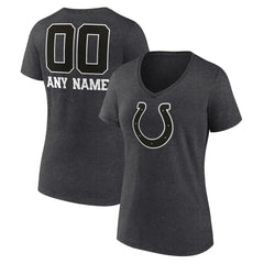 Indianapolis Colts Women's Personalized Name & Number Monochrome V-Neck Long Sleeve T-Shirt | NFL Outlet