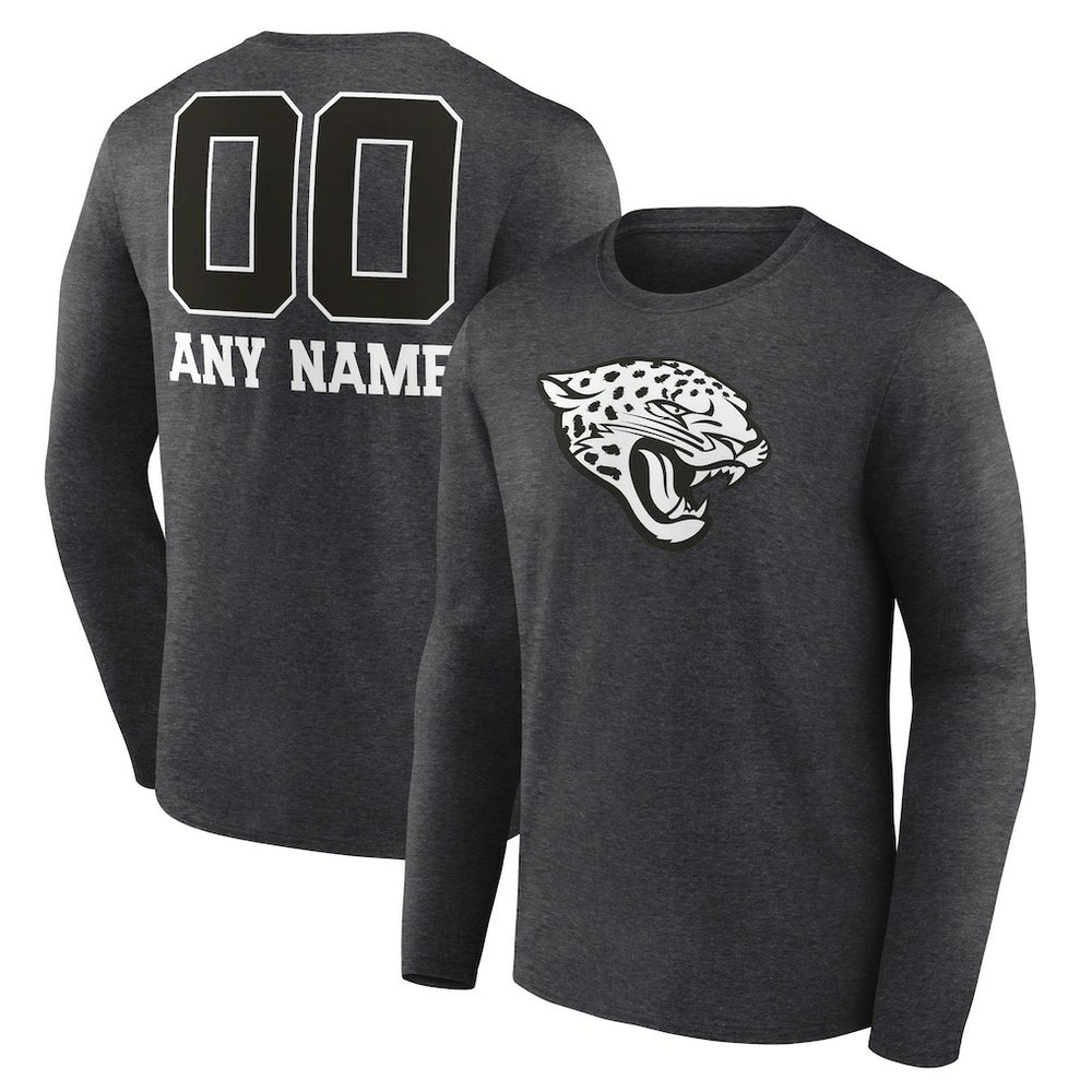 Jacksonville Jaguars Personalized Name & Number Monochrome Long Sleeve T-Shirt | NFL Sale