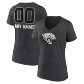 Jacksonville Jaguars Women's Personalized Name & Number Monochrome V-Neck Long Sleeve T-Shirt | NFL Outlet