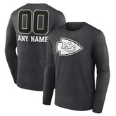 Kansas City Chiefs Personalized Name & Number Monochrome Long Sleeve T-Shirt | NFL Sale