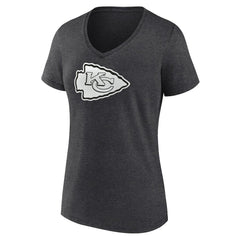 Kansas City Chiefs Women's Personalized Name & Number Monochrome V-Neck Long Sleeve T-Shirt | NFL Hot