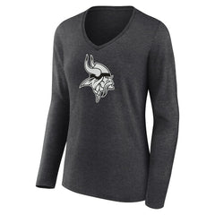 Minnesota Vikings Women's Personalized Name & Number Monochrome V-neck T-Shirt | NFL Hot