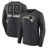 New England Patriots Personalized Name & Number Monochrome Long Sleeve T-Shirt | NFL US