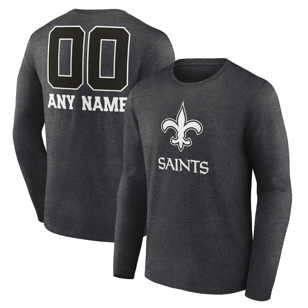 New Orleans Saints Personalized Name & Number Monochrome Long Sleeve T-Shirt | NFL Near me
