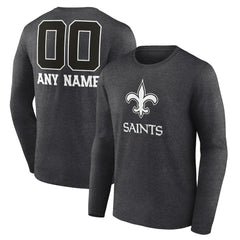 New Orleans Saints Personalized Name & Number Monochrome Long Sleeve T-Shirt | NFL Near me