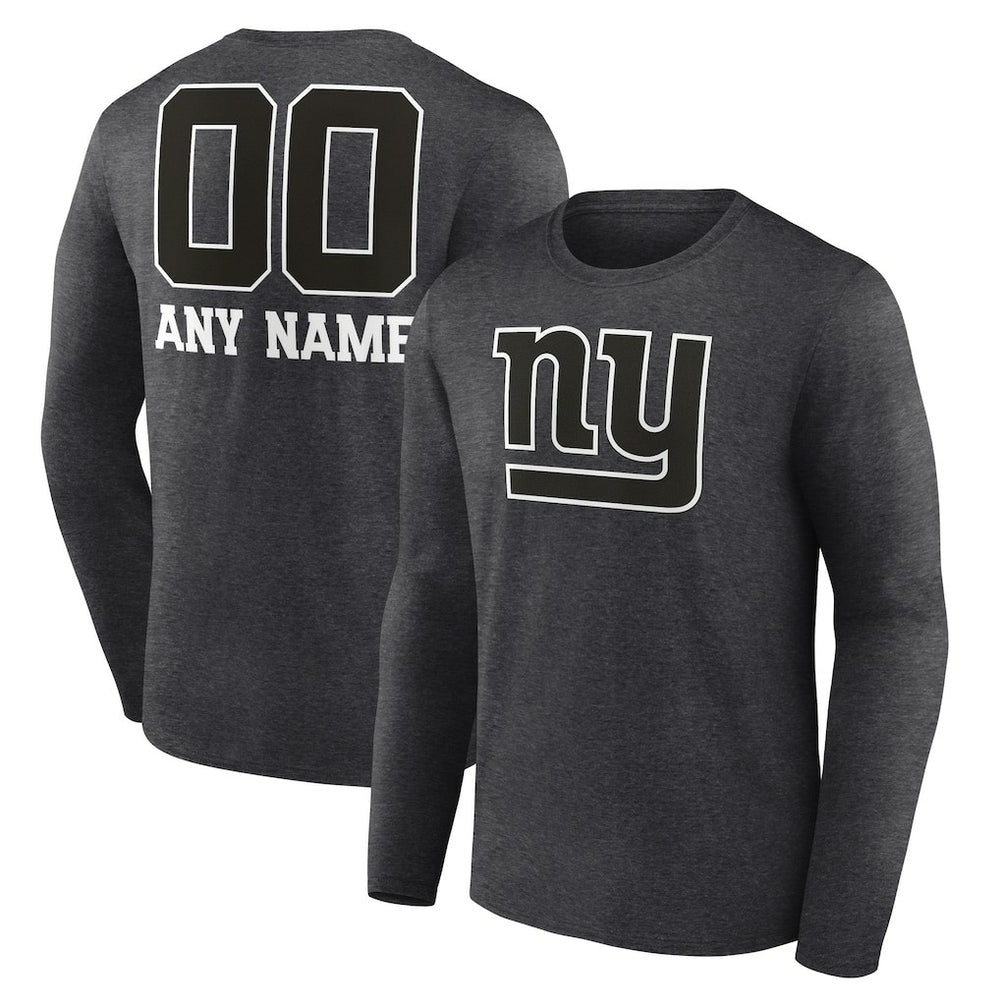 New York Giants Personalized Name & Number Monochrome Long Sleeve T-Shirt | NFL Outlet